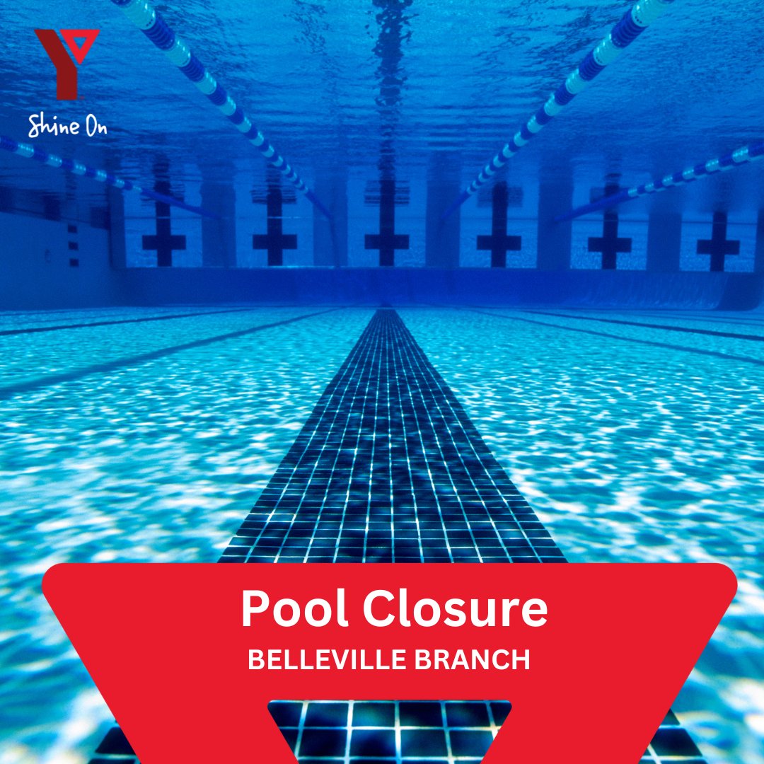 Belleville Branch pool will be closed tomorrow (Friday, July 4)  due to air unit maintenance and is expected to reopen at 4:00PM.