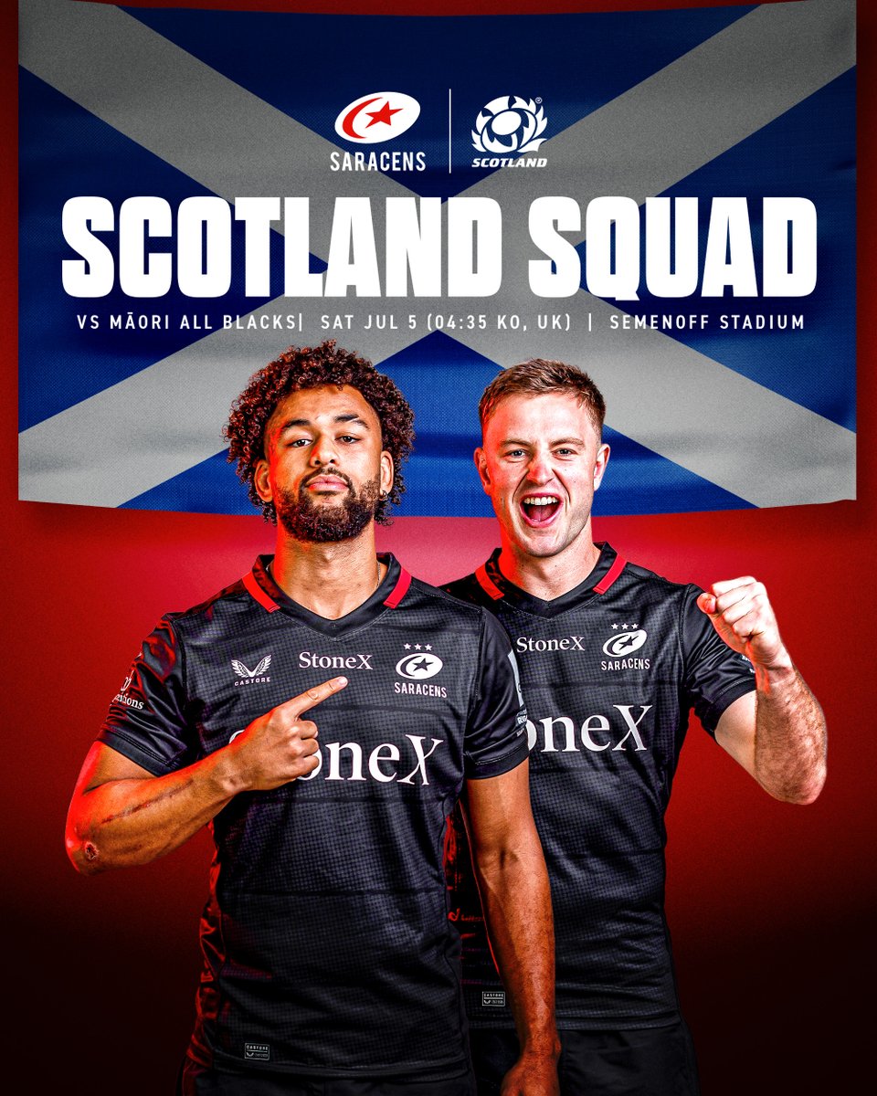 𝐒𝐜𝐨𝐭𝐬 𝐢𝐧 𝐍𝐙 🏴󠁧󠁢󠁳󠁣󠁴󠁿

🧢 Burke debut!
7️⃣ Onyeama-Christie returns at openside!

Go well lads 👏

#YourSaracens💫