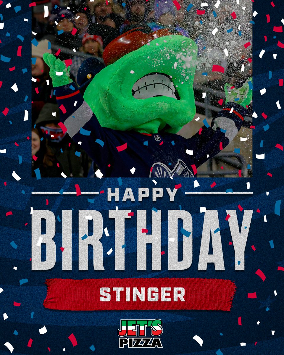 Hope your day is FULL of attitude! 😎

Happy Birthday, <a href="/StingerCBJ/">Stinger</a>! 

<a href="/JetsPizza/">Jet's Pizza</a> | #CBJ