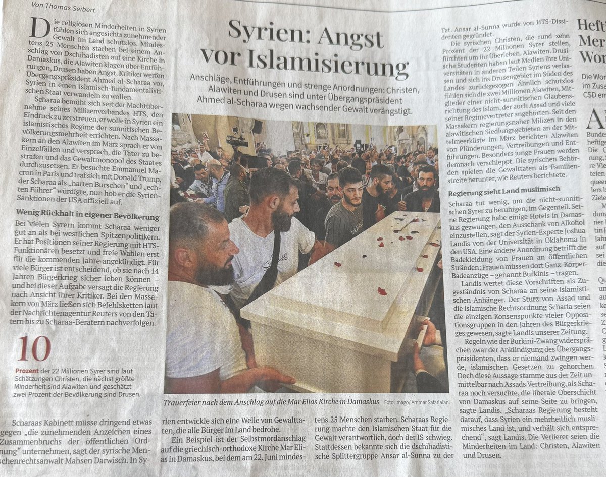 Jan Ilhan Kizilhan (personal ccount (1+1+1+1(4)=1) (@janilkiz) on Twitter photo Die Islamisierung in Syrien wir systematisch fortgesetzt und die Unterdrückung von religiösen Minderheiten Christen, Druzen, Ismaeliten, Jesiden und Alawiten geht weiter. Guter Artikel heute in der Stuttgarter Zeitung <a href="/StZ_NEWS/">Stuttgarter Zeitung</a> Die Islamisierung in Syrien wir systematisch fortgesetzt und die Unterdrückung von religiösen Minderheiten Christen, Druzen, Ismaeliten, Jesiden und Alawiten geht weiter. Guter Artikel heute in der Stuttgarter Zeitung <a href="/StZ_NEWS/">Stuttgarter Zeitung</a>