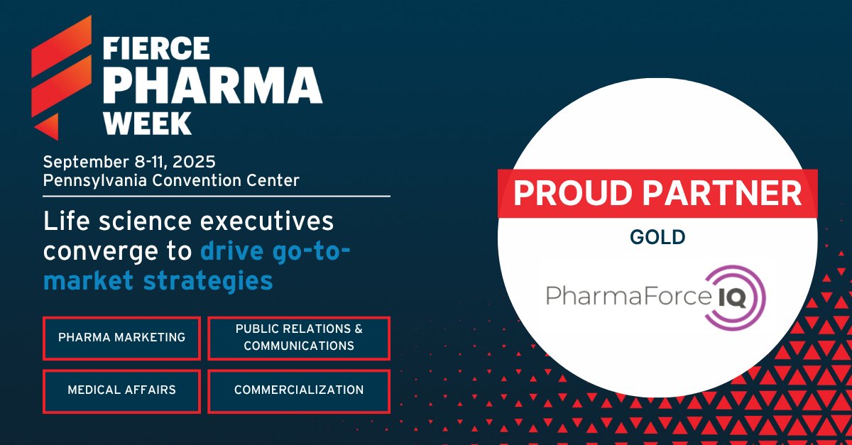 PharmaForce IQ, Precision AQ, and <a href="/Sermo/">Sermo</a> join us as Gold Level Partners at Fierce Pharma Week.

Sep. 8–11| Pennsylvania Convention Center

Learn more &amp; join us: loom.ly/j5Bla2U

#FiercePharmaWeek #PharmaMarketing #MedicalAffairs #PRinPharma #CommercialStrategy