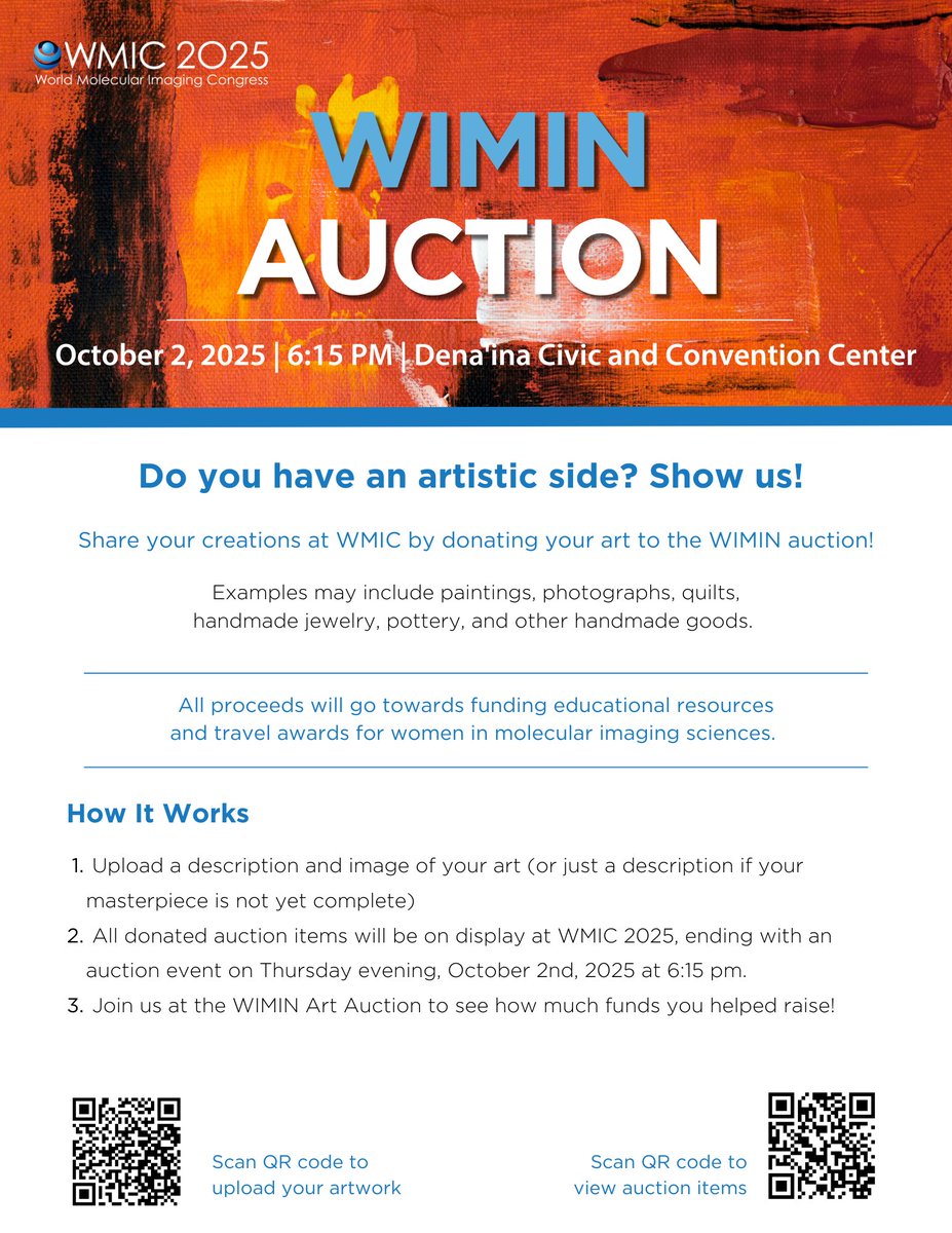 WIMIN_WMIS's tweet image. The #WIMIN Auction is back at #WMIC2025 in Anchorage! 🎉
Support WIMIN and showcase your creativity — the submission portal is now open! All proceeds go toward travel awards and mentorship programs.
Submit here: xcdsystem.com/wmis/forms/ind…