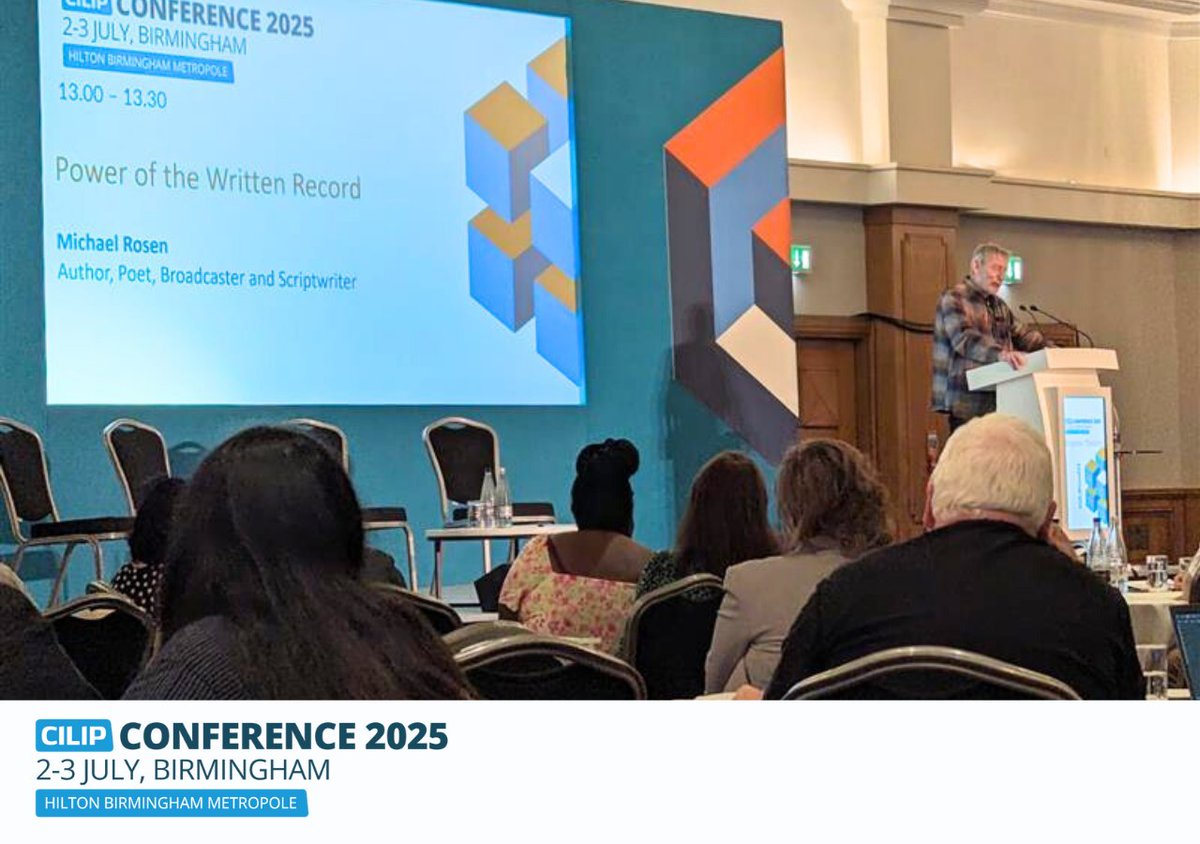 We’re honoured to welcome renowned author, poet, and broadcaster Michael Rosen to #CILIPConf25 for his keynote Power of the Written Record

This session reinforced the enduring value of words, memory, and documentation in shaping human understanding and connection.