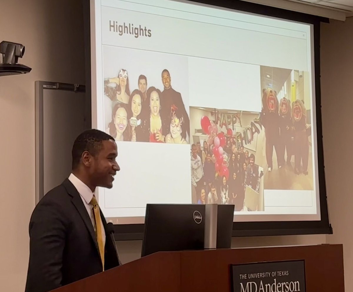 KalluriLab's tweet image. Big week for KL trainees! Austin took the stage at @MDAndersonNews Annual Post-Baccalaureate Symposium. Terrific talk by our aspiring physician about his work in the lab 👍
