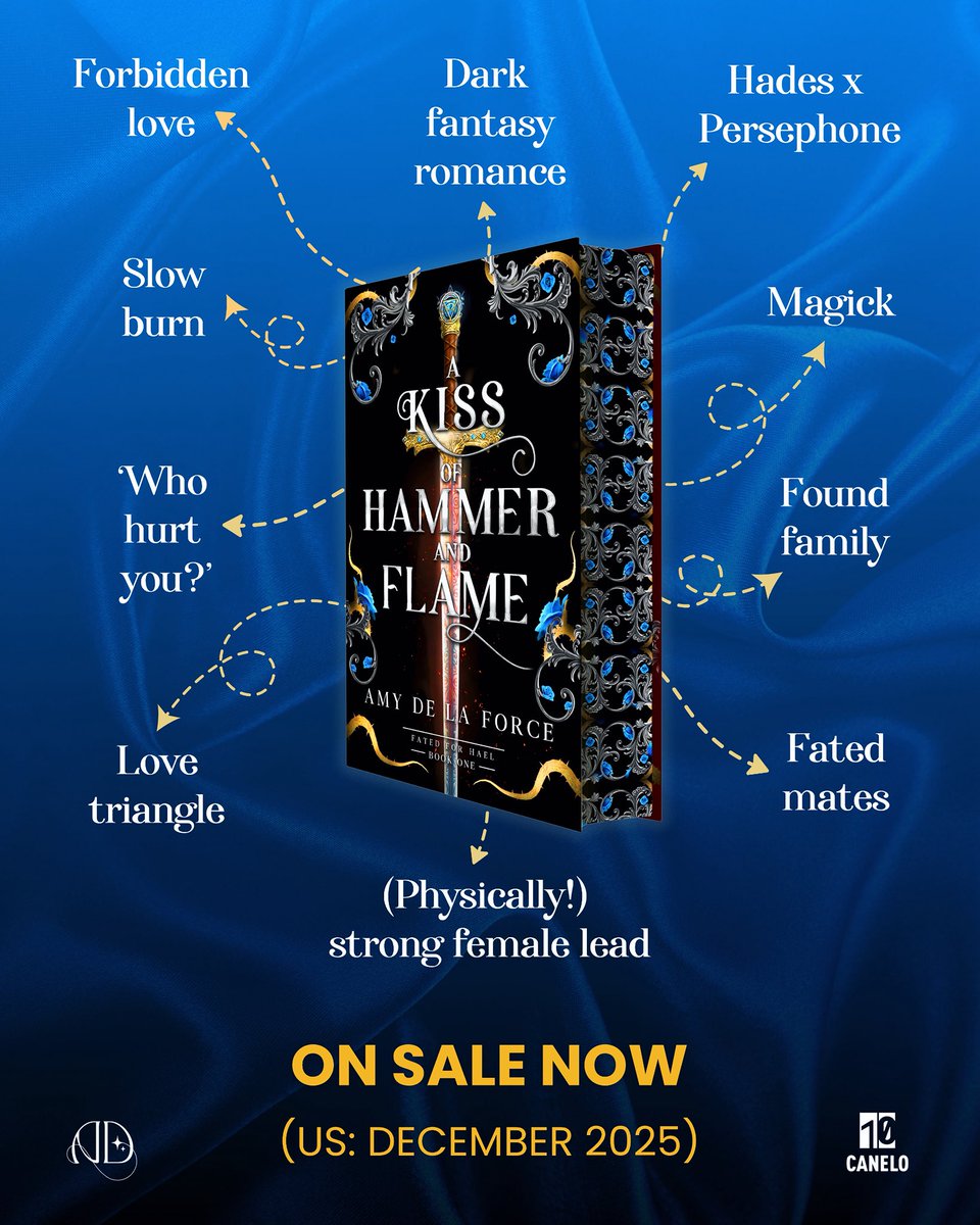 amydelaforce's tweet image. A KISS OF HAMMER AND FLAME, my debut #romantasy and Book 1 of the Fated For Hael series, is ON SALE NOW! ❤️🔥
GET #AKOHAF: amydelaforce.com/a-kiss-of-hamm…