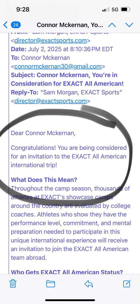 Connor McKernan (@conmac30) on Twitter photo Honored to be considered for the Exact Sports All American trip!
Thank you to <a href="/Coach__Roman/">Richie Roman</a> <a href="/CoachPlasko/">Alex Plasko</a> <a href="/CoachJ_Davis/">Jordan Davis</a> <a href="/DBCoach46/">Deon D. Henry, Sr.</a> for your support at Exact 1 camp! Honored to be considered for the Exact Sports All American trip!
Thank you to <a href="/Coach__Roman/">Richie Roman</a> <a href="/CoachPlasko/">Alex Plasko</a> <a href="/CoachJ_Davis/">Jordan Davis</a> <a href="/DBCoach46/">Deon D. Henry, Sr.</a> for your support at Exact 1 camp!