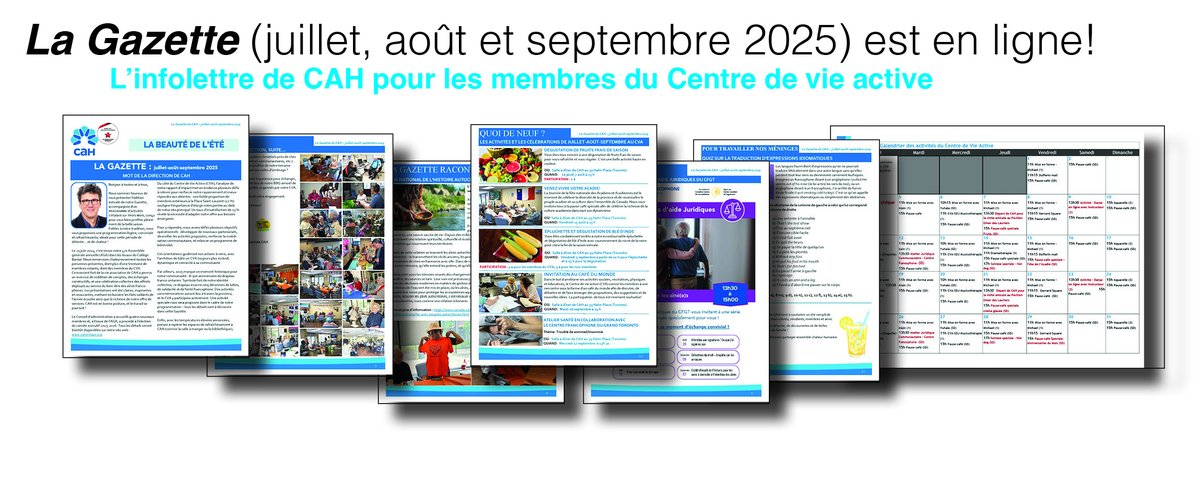 L'infolettre des membres de notre Centre de vie active incluant nos calendriers d'activités pour JUILLET-AOÛT-SEPTEMBRE 2025 est en ligne! Vive l'été!
caheritage.org/publications/l…

#CAH #aînés #vieactive #enfrançais