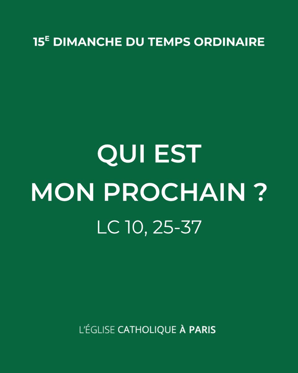📖 Nous lisons cette semaine la parabole du bon Samaritain, dans laquelle Jésus répond à la question : "Qui est mon prochain ?"

Plusieurs Pères de l’Eglise, dont Saint Grégoire de Nysse (IV° siècle), ont vu dans le bon Samaritain Jésus lui-même et dans l’homme tombé aux mains