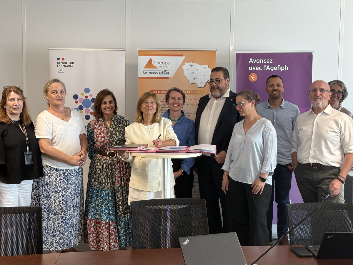 🤝 Signature aujourd’hui à la direction régionale de France Travail Île-de-France d’un accord stratégique pour l’inclusion professionnelle entre @Francetravail IDF, <a href="/CheopsIDF/">CHEOPS Ile de france</a> et <a href="/Agefiph_/">Agefiph</a>

📍 Objectif : renforcer l’accès à l’emploi des personnes en situation de handicap