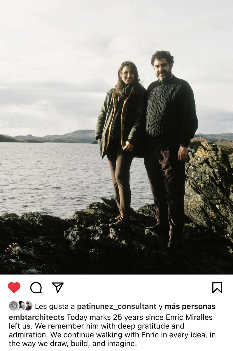 vicenteguallart's tweet image. Avui fa 25 anys ens va deixar el gran Enric Miralles. Gran Enric! Gràcies Benedetta!