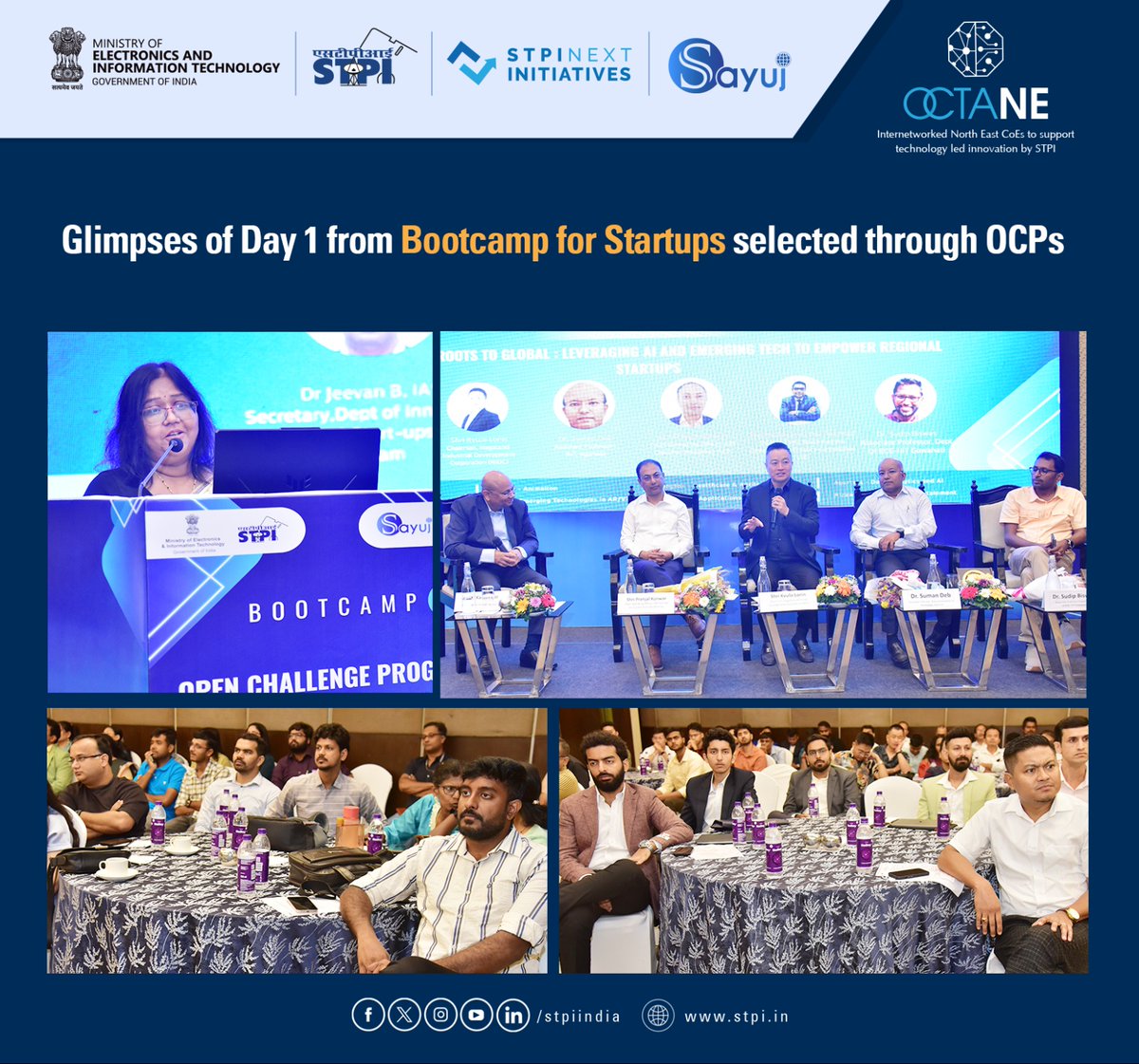 Day 1 Highlights | Bootcamp Hosted by STPI OctaNE CoEs✨

The two-day Bootcamp for startups selected through OCPs kicked off with an energetic inaugural session today, as dignitaries and esteemed guests lit the auspicious lamp. 🎤💫

Hosted by STPI OctaNE Centres of