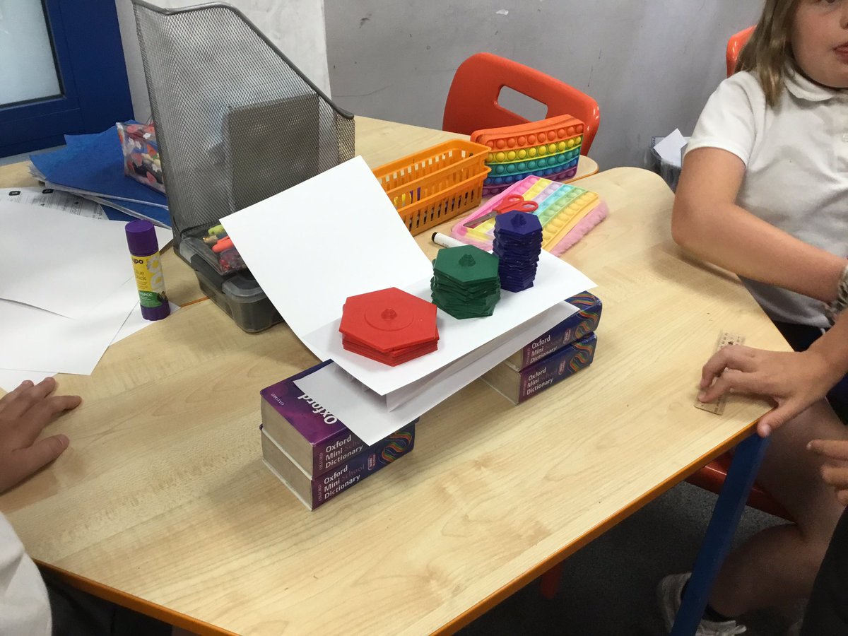 5VP are having a fun afternoon investigating beam and arch bridges. We were amazed at the difference an arch or corrugation makes to the strength!