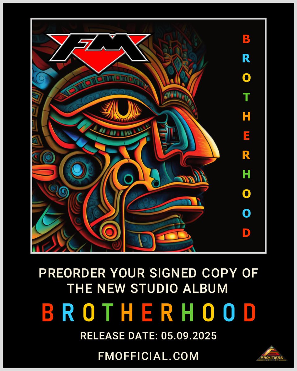 FM (@fmofficial) on Twitter photo We are excited to announce the new FM studio album "Brotherhood" will be released on 5 September 2025 via <a href="/FrontiersMusic1/">Frontiers Music srl</a>
Our preorder is open now at: fmofficial.com/fmofficial/pre…
More info: bit.ly/FM-news
#newFMalbum #Brotherhood #newalbum #newmusicalert #preorder We are excited to announce the new FM studio album "Brotherhood" will be released on 5 September 2025 via <a href="/FrontiersMusic1/">Frontiers Music srl</a>
Our preorder is open now at: fmofficial.com/fmofficial/pre…
More info: bit.ly/FM-news
#newFMalbum #Brotherhood #newalbum #newmusicalert #preorder