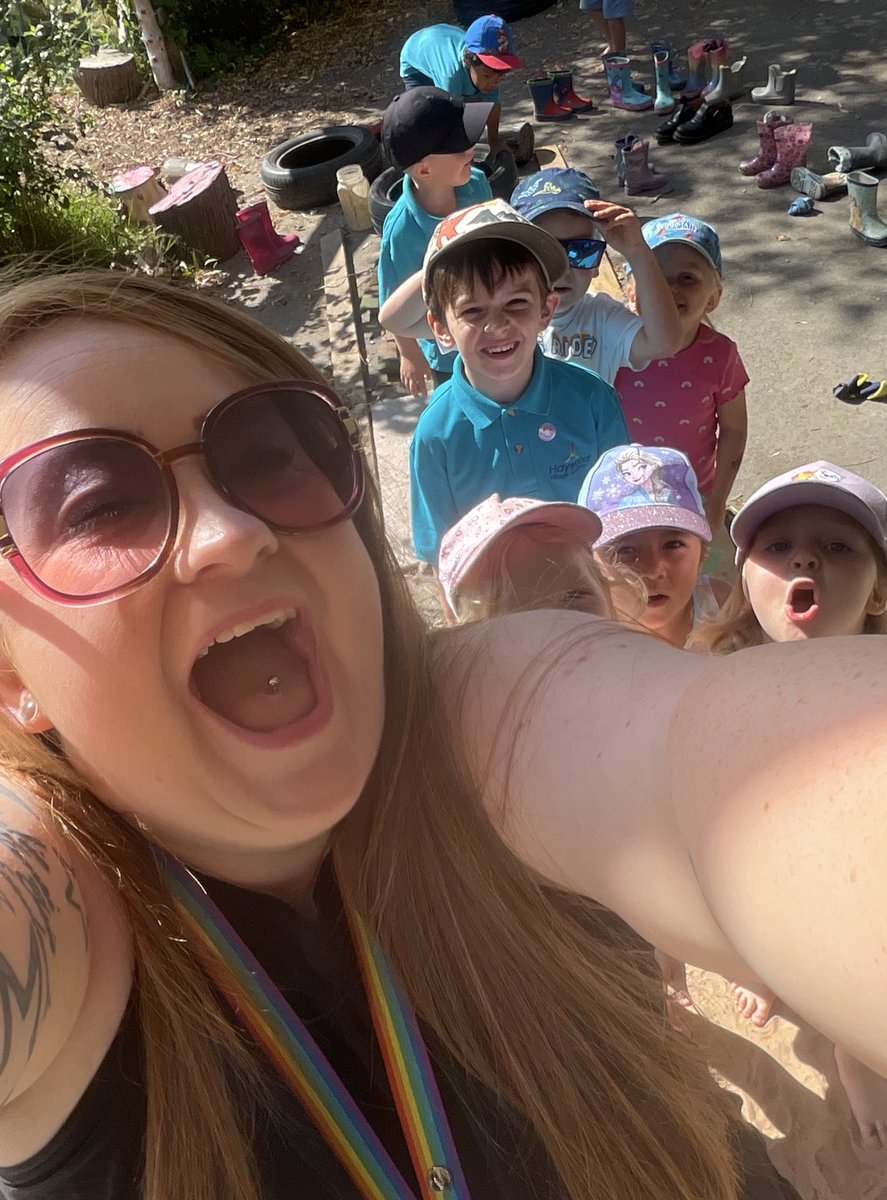 We are having lots of fun in forest school , on the sensory trail, feeling lots of different textures with our feet. We really like the squelchy mud!
