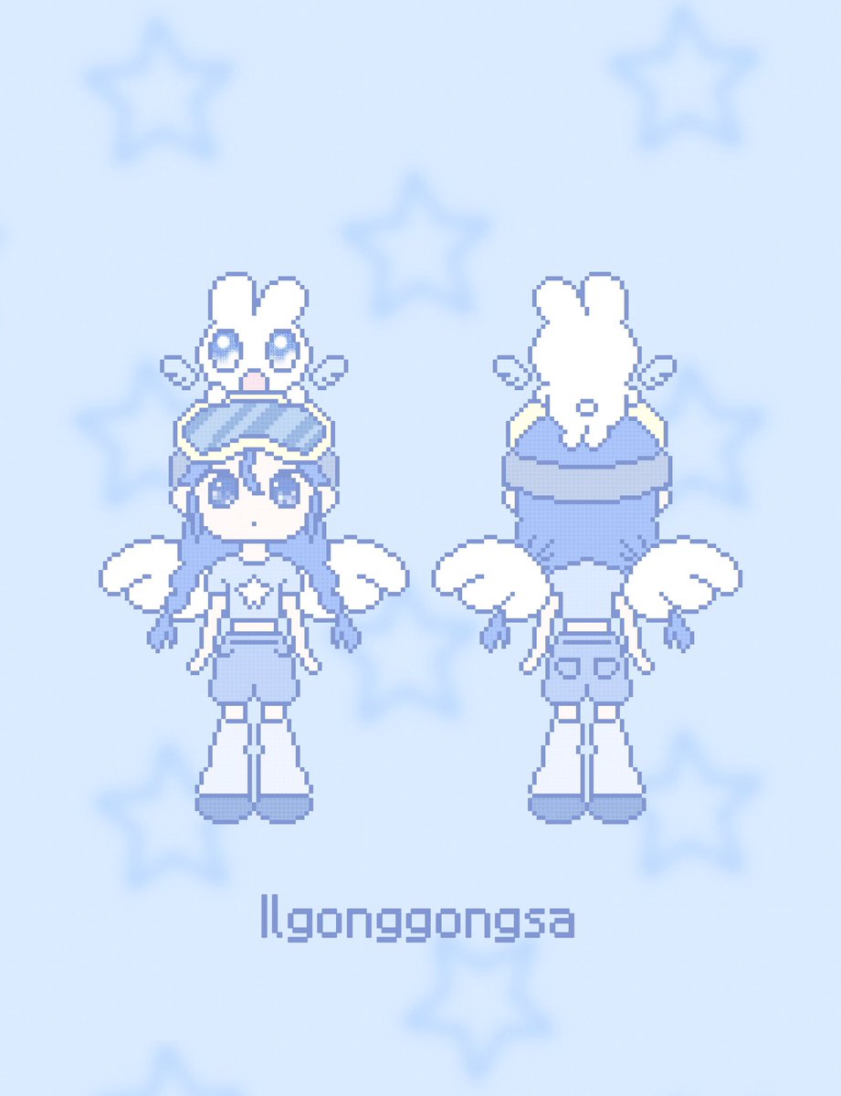 1oosaa's tweet photo. 껌딱지래요~🐰
#일공공사토끼 #픽셀아트 #카카오톡이모티콘 https://t.co/Egp8lJJPYq