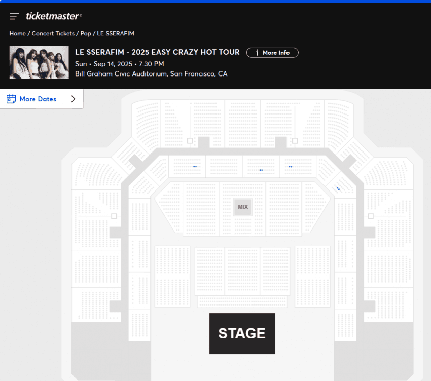 a1071364's tweet photo. LE SSERAFIM U.S. tour ticket sales status. https://t.co/phb7GUBPLF