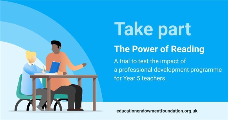 Calling all primary school teachers! 

The EEF is trialling the impact of The Power of Reading, a professional development programme supporting you to create a high-quality English curriculum. 

Sign-up for free by registering your interest at educationendowmentfoundation.org.uk/projects-and-e…