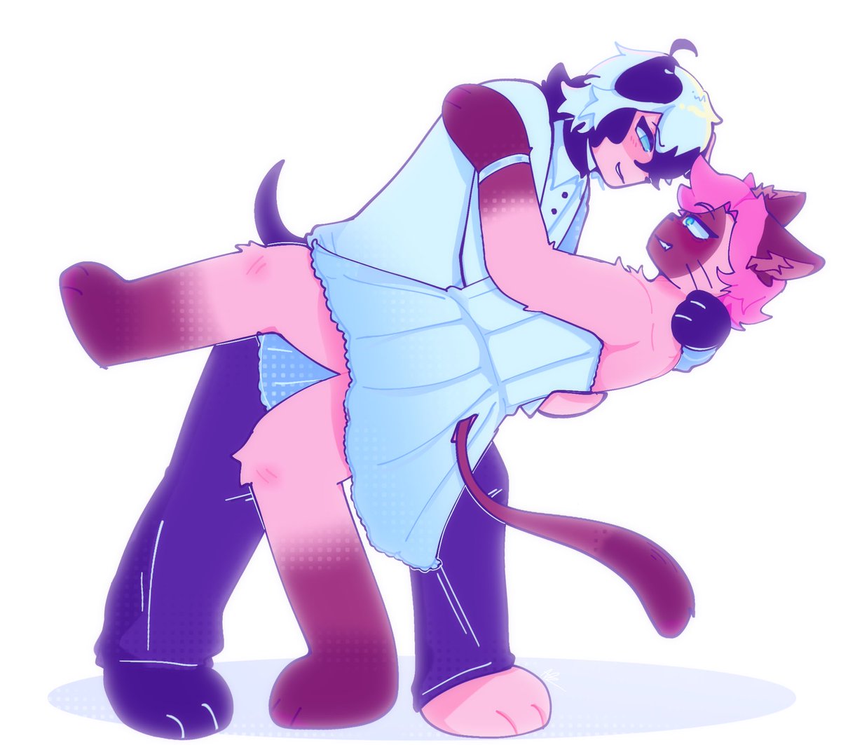 avvvery_'s tweet image. whitches art part of a trade with @TotallyNotSton here is your yaoi #whiskerswichen #patchesito #purrfectapawcalypse