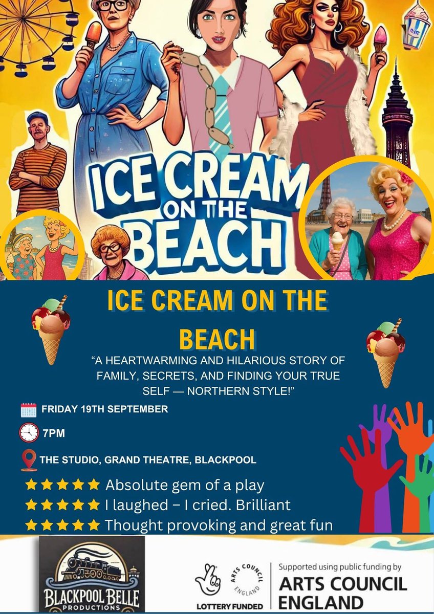 Our #actress Michelle Gilliver will be stepping into the orthopaedic shoes of feisty Gran, Jenny. Don’t let the grey hair fool you, this Gran’s got more sass than a teenager on TikTok and enough fire to set off the smoke alarm at bingo night! Fri 19th Sept Grand The. Blackpool.