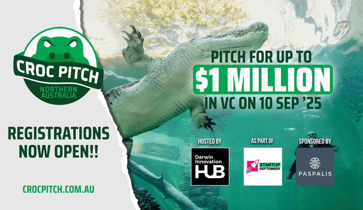 Get Pitch Perfect — Watch the Info Session &amp; Do the Prep

Registrations close 6 Aug '25: bit.ly/4laXcgR

@Darwin Innovation Hub @Paspalis #CrocPitch2025 #PitchPerfect #Innovation #NorthernAustralia #PaspalisCapital #VentureCapital