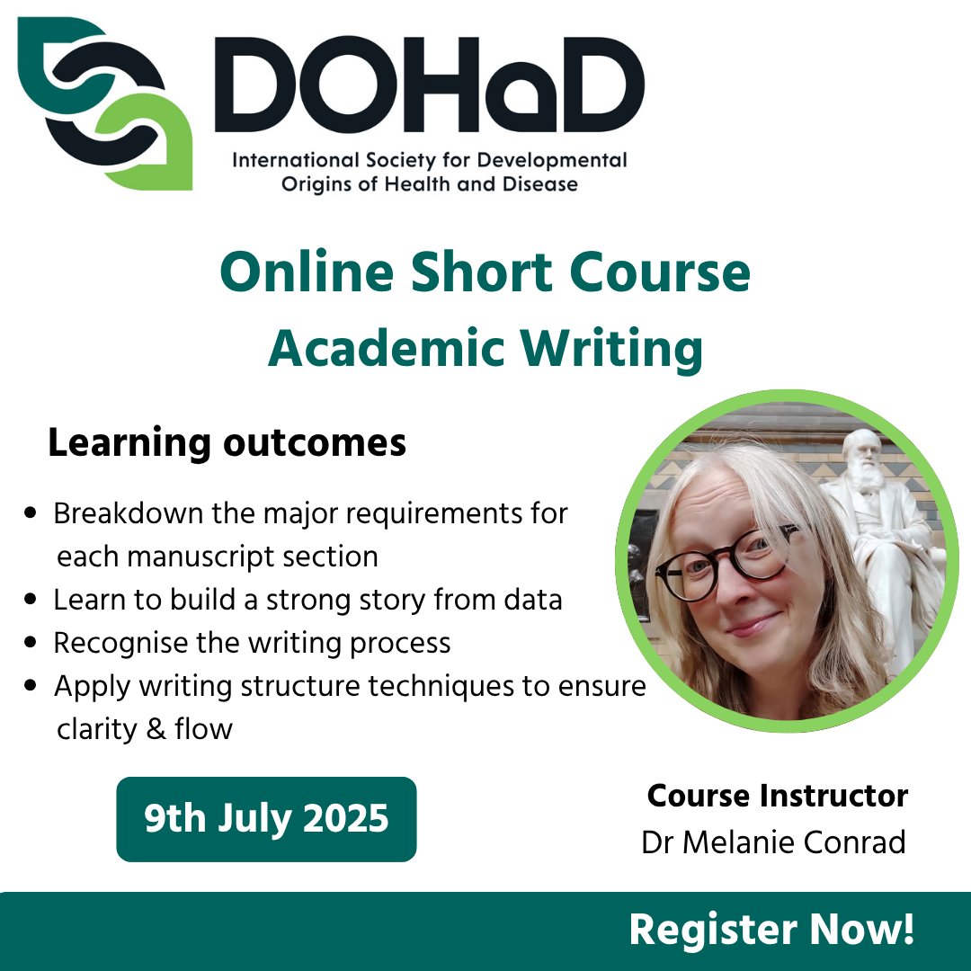 DOHaD_Society's tweet image. Join us on 9th July 2025 for an online short course led by @MLConradLab
⏰ 1:30 PM BST / Online | Ideal for all #ECRs & postdocs
Discounted tickets are available for DOHaD members and non-members based in LMICs.
Book your spot now: bit.ly/3SQ3uG0
@ChariteBerlin