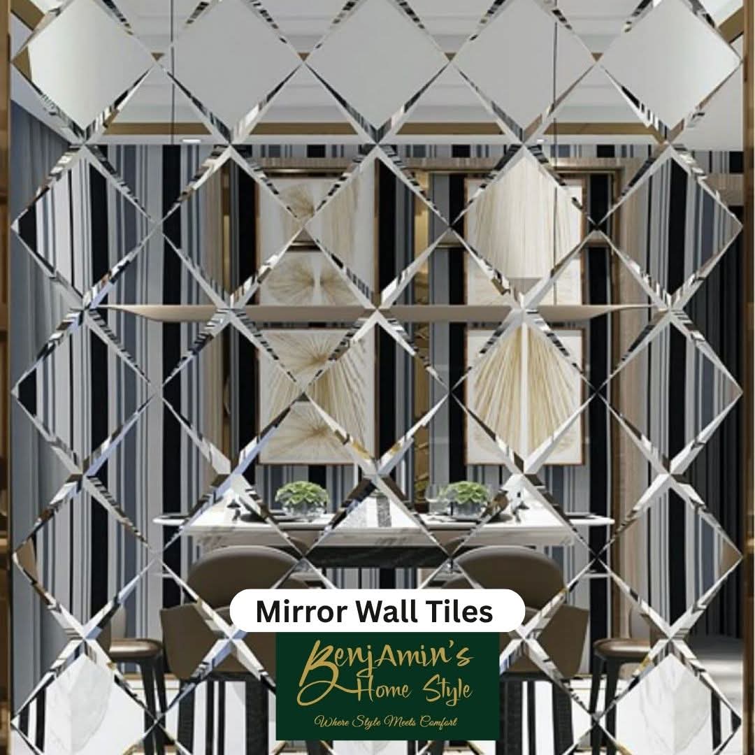 Have you ever walked into a room &amp; felt something was missing?✨
Mirror wall tiles reflect your style, dreams &amp; elegance.
Transform dull to dazzling—one tile at a time.

📞 +254 791 414 028
🌐 benjaminshomestyle.com
📍 PeaceField Bldg, Thika Rd

 #MirrorWallMagic