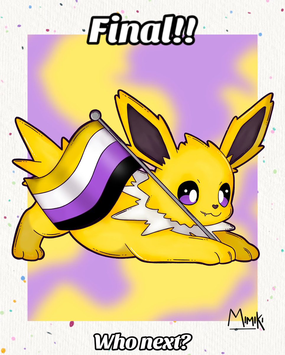 MimikiArt's tweet photo. Next in my pride x eeveelutions series - our favourite sparky boy - Jolteon ! Who should i do next? #pride #pridemonth #pridetogether #eevee #eeveelution #eeveelutions #artist #art #artwork #digitalartist #digitalartwork #procreate #procreateart #fanart #ArtistOnTwitter https://t.co/fdY3mAtpi7