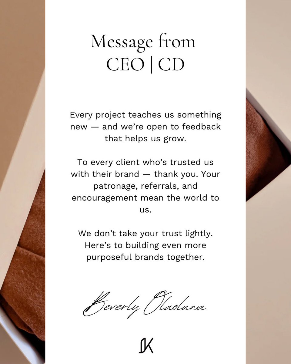 kleDesignStudio's tweet photo. Kle Studio was built on the belief that African brands deserve to be seen, respected, and built to last.

We’re grateful to every client who’s trusted us with their brand. Your belief in what we do is what keeps us going.

#KleStudio #BrandDesign #branddesigner https://t.co/cqGyK2bHO2
