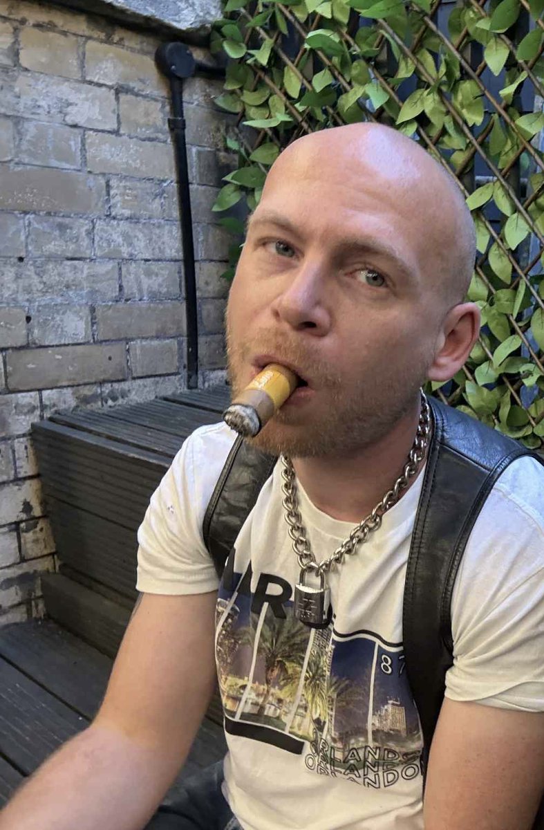 Another cigar pic from Pride #gayleather #gayotter #gayscruff #gayskinhead #leatherman #kinkygays #gaysmoker #gaycigarsmoker #gaysmokingfetish