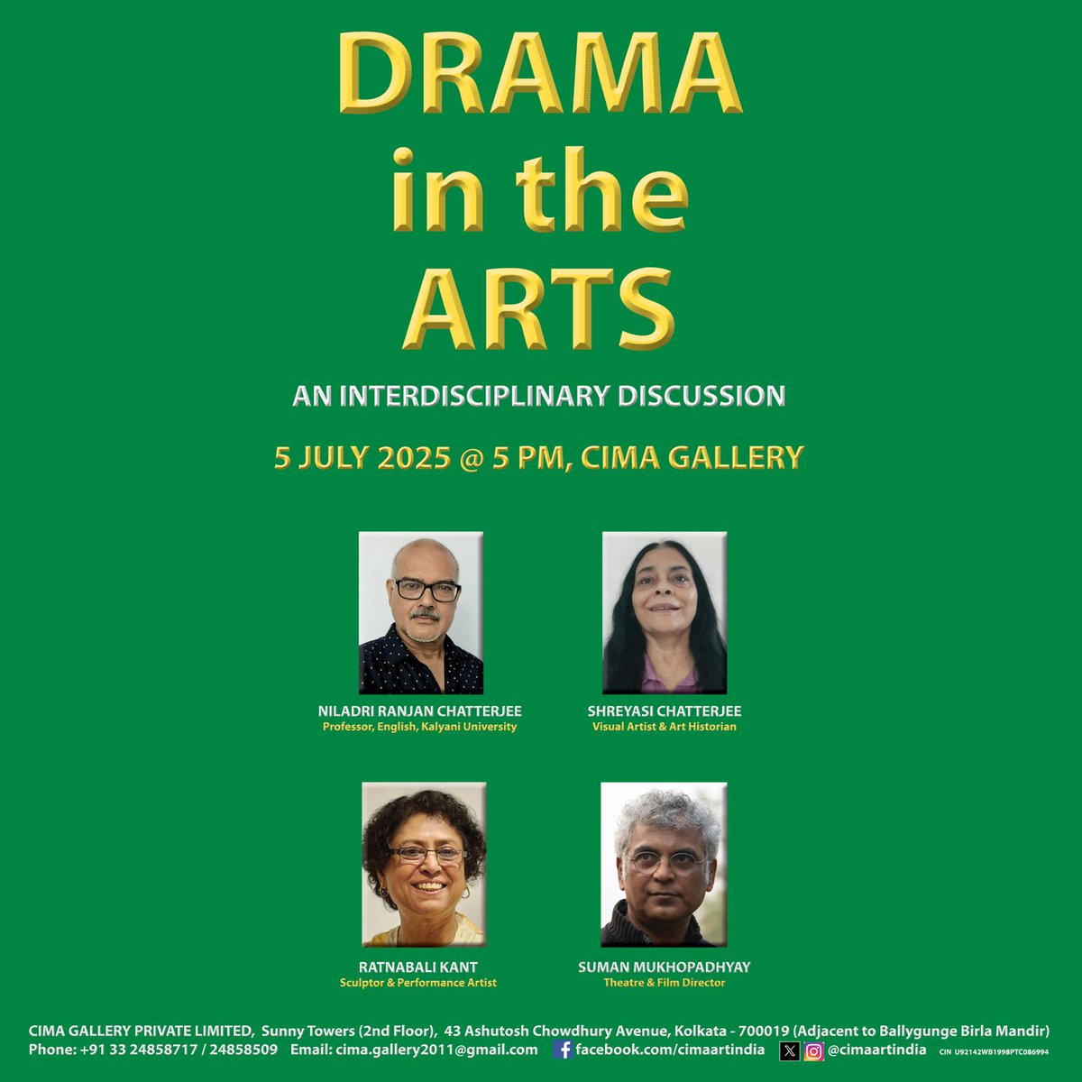 Exploring the Theatrical Dimensions of Visual and Performance Arts — Join the Interdisciplinary Dialogue at CIMA Gallery. #DramaInTheArts #CIMAKolkata #ArtDiscourse
