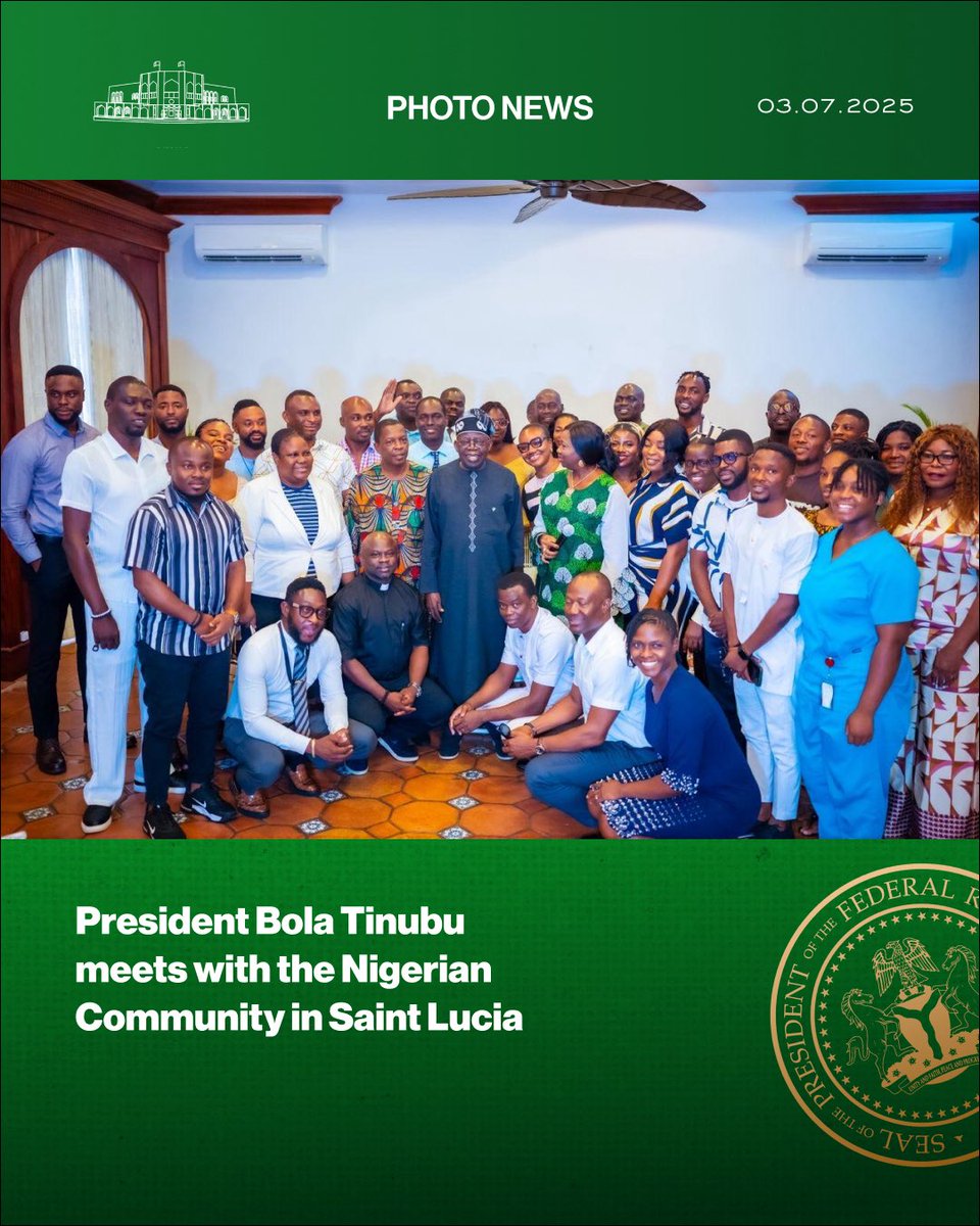 President Tinubu Counsels Nigerians In Saint Lucia: Don't Break The Law