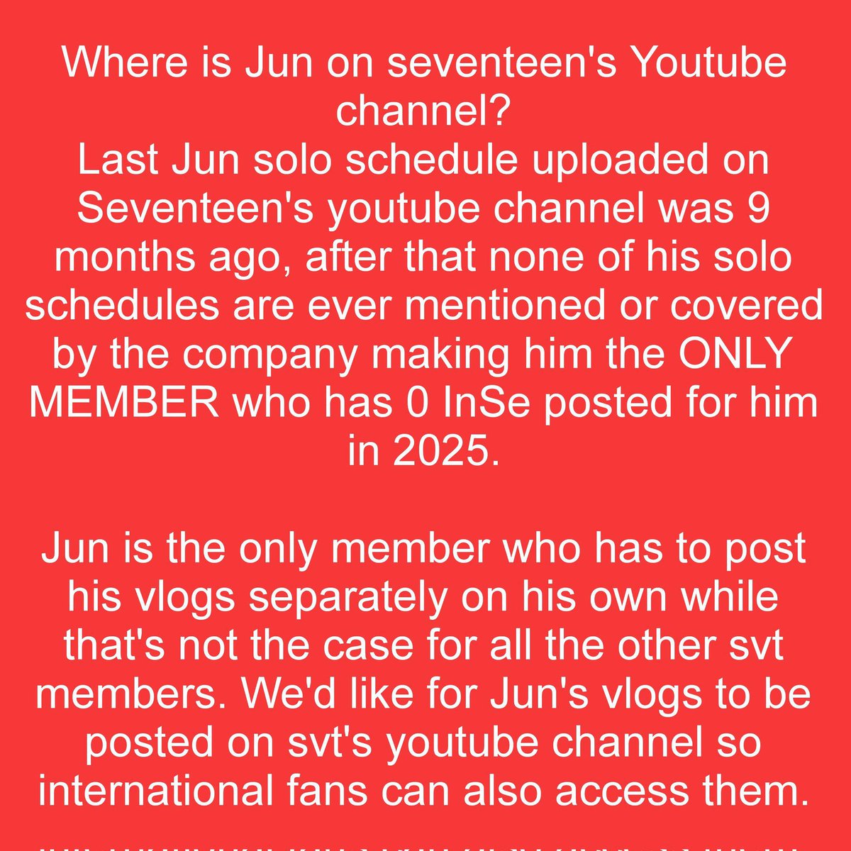 cscwwjhgyu's tweet image. why is he the always left out? no vlogs, no InSe, no coverage of his film festival appearance—nothing. do your job and show up for him like he always does 🙃

WHERE IS JUNHUI
#Stop_Erasing_Jun #TreatJunhuiLikeAMember 
@pledis_17 @pledisnews @pledis17_STAFF