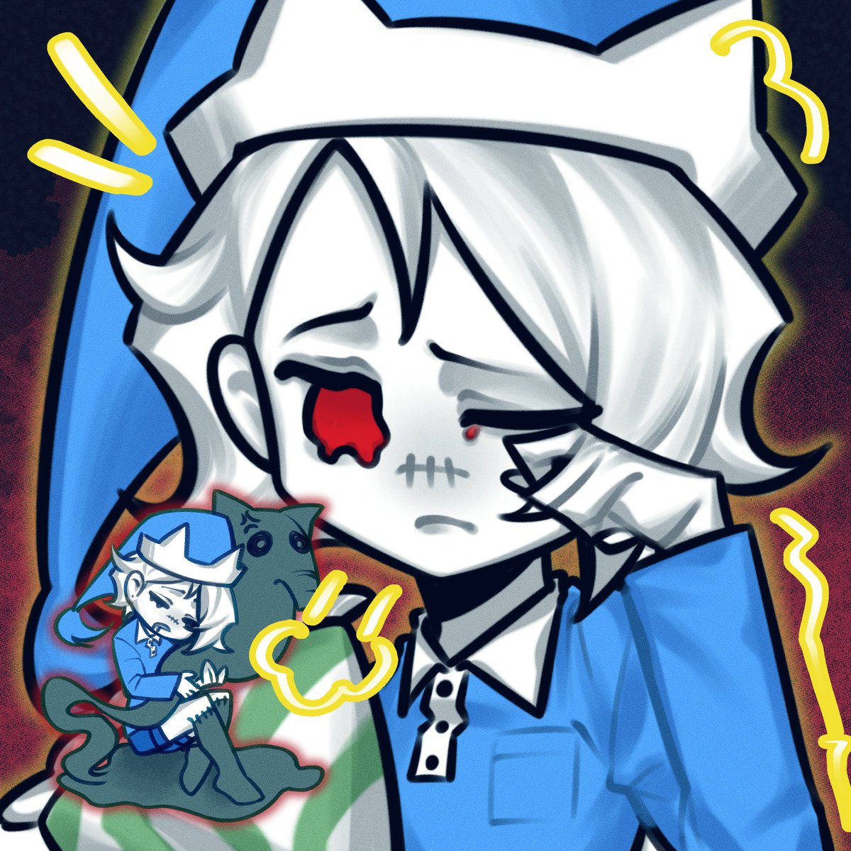 #ゾンビ彼氏
I suddenly remembered this little guy whose brain was always taken away, so I drew it as a change of mood.