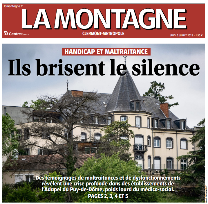 Un enfant traîné par les pieds, un autre obligé de boire du vinaigre, pincé pour avancer, des coups sur le crâne avec un trousseau de clefs. La parole se libère autour de maltraitances supposées dans un foyer pour enfants polyhandicapés de l'Adapei du Puy-de-Dôme. Notre enquête⬇️