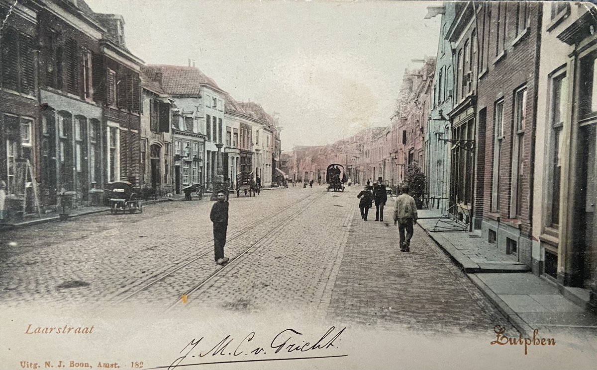 #Zutphen, Laarstraat . ‘Aan den Jongeheer Van Hill van #Zelhem naar #Apeldoorn. 5 april 1904.