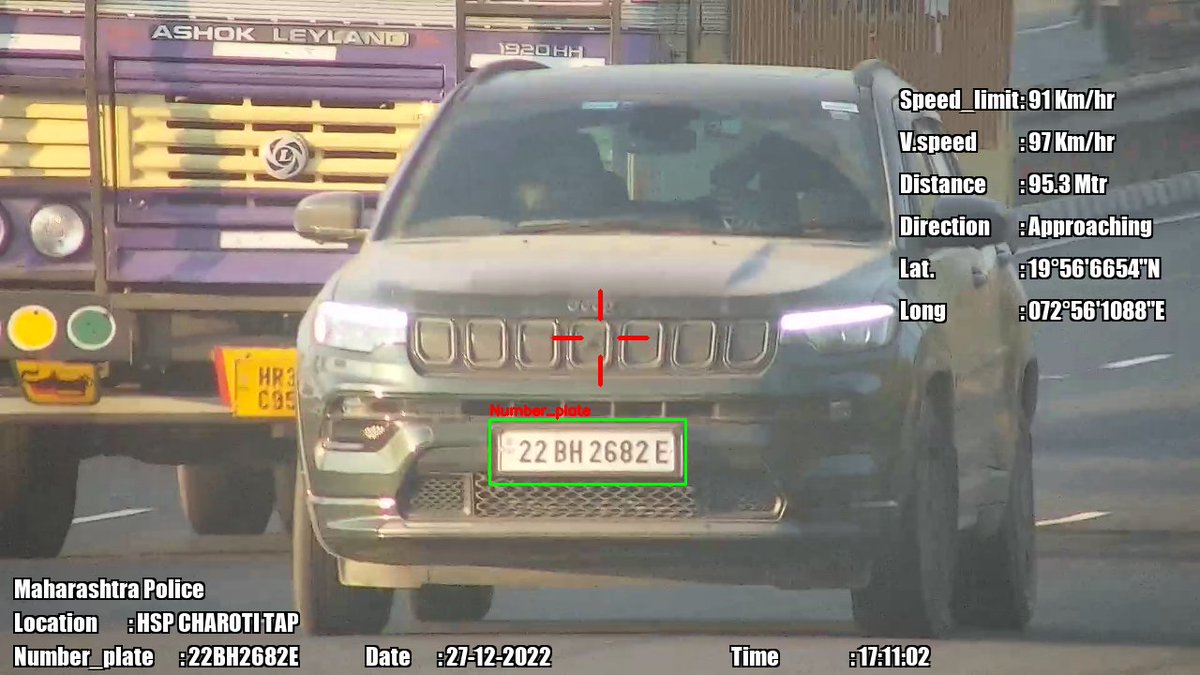 Sujay Ray (@sujayray) on Twitter photo Hi <a href="/HSPMaharashtra/">Highway Traffic Police Maharashtra</a>,
In Challan no. HSPCC22003252597 the photo clicked is on national highway incorrectly states that speed limit is 91 and I was driving at 97. Highways in India has either 80 or 100 KMPH as speed limit. Clearly shows your equipment is faulty. Hi <a href="/HSPMaharashtra/">Highway Traffic Police Maharashtra</a>,
In Challan no. HSPCC22003252597 the photo clicked is on national highway incorrectly states that speed limit is 91 and I was driving at 97. Highways in India has either 80 or 100 KMPH as speed limit. Clearly shows your equipment is faulty.