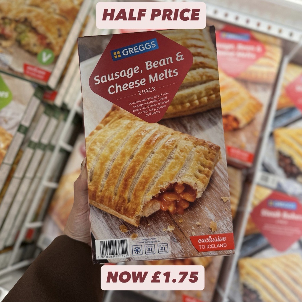 HOLD UP! Greggs Sausage Bean &amp; Cheese Melts are now HALF PRICE! 😍 NOW £1.75, was £3.50!

Offer ends 21.07.25.