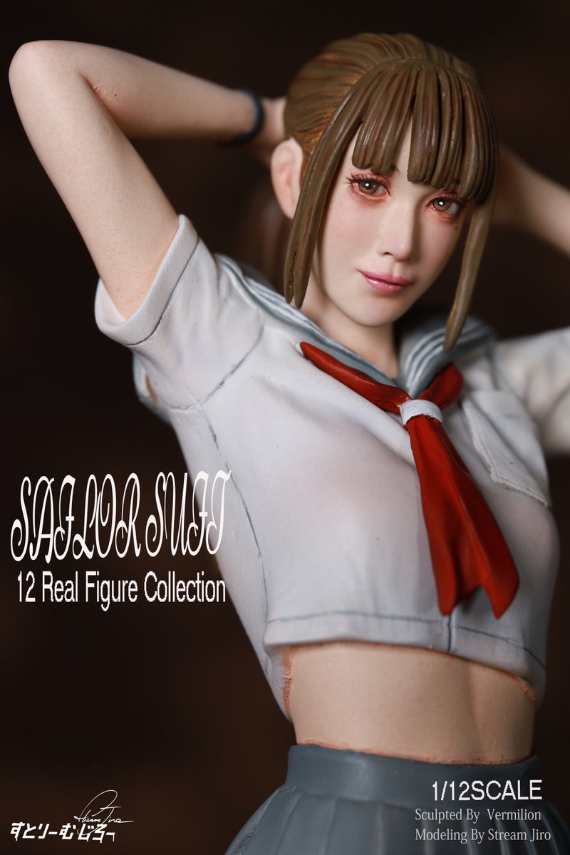 セーラー服　ハセガワ製　1/12　バーミリオン氏原型　塗装済み完成品　ゲーテル。 セーラー服 ハセガワ製 1/12 バーミリオン氏原型 塗装済み完成品