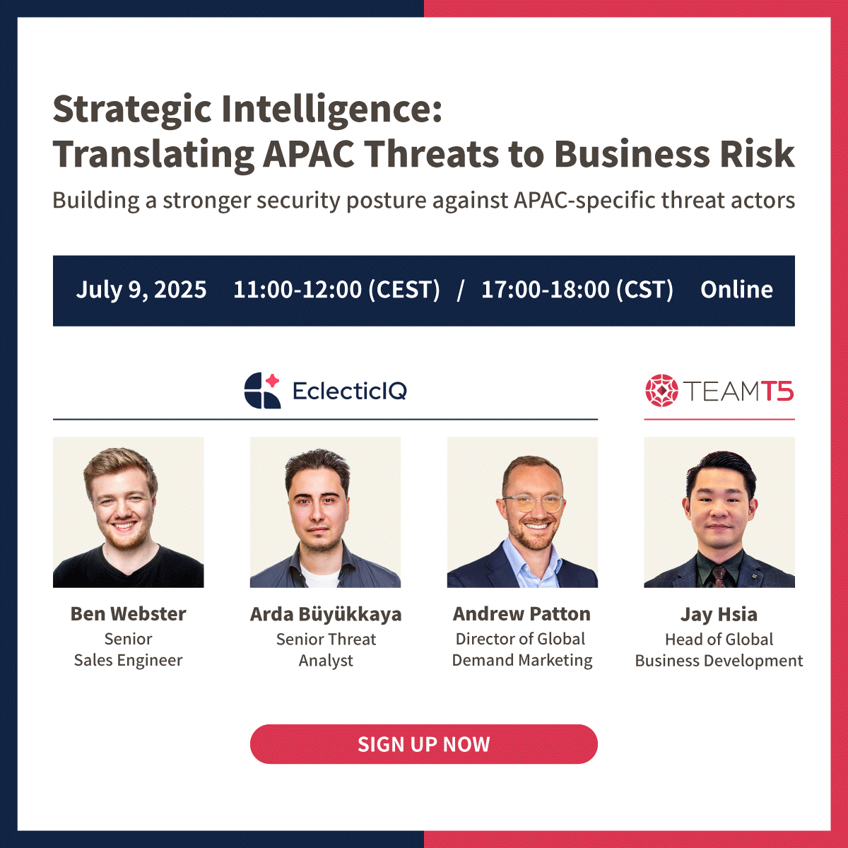 🌐 APAC threats = global risk. Join EclecticIQ and <a href="/TeamT5_Official/">TeamT5</a> on the 9th July to learn why regional intelligence is a must-have for a truly global cybersecurity strategy.

🔗 Register: eclectic.iq/3I9fyjO 

#CyberSecurity #ThreatIntel #APAC