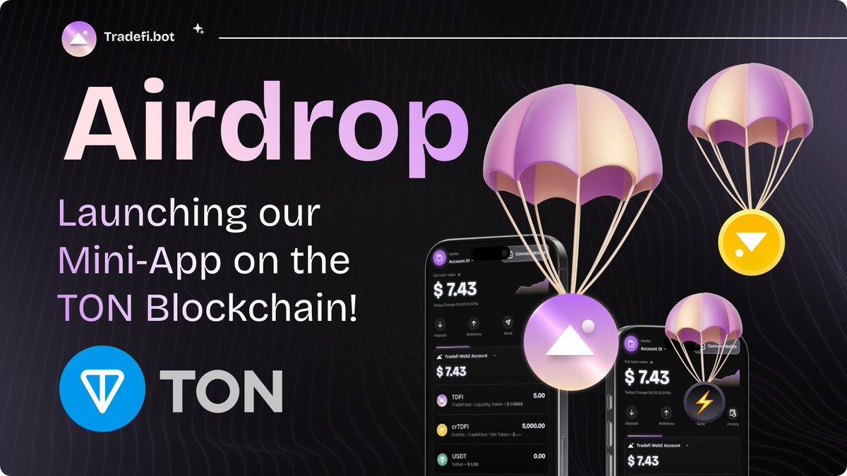 Tradefiglobal_'s tweet image. 🚨 New #Airdrop: @Tradefibot  × @ton_blockchain 

We’re launching our @telegram  Mini‑App on the TON Blockchain! 🎉 #TapToEarn

🎁 Exclusively for NEW users:
✅ 5 TDFI (≈ $7 USD)
✅ 5 BOLTs ⚡
✅ 5,000 crTDFI 💳
🔓 FREE access to all AI Signals &amp;amp; TradingView Indicators—

🔐 How