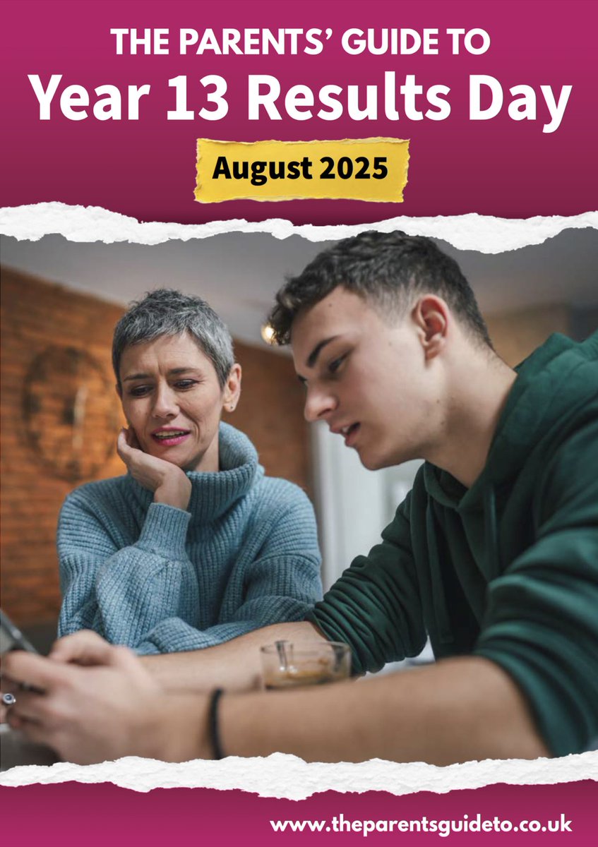 'The Parents' Guide to Year 13 Results Day 2025' is here to help you prepare for A Level Results Day on Thursday 14th August. Click the link to access practical tips and advice on how to support your child: vist.ly/3n8emef