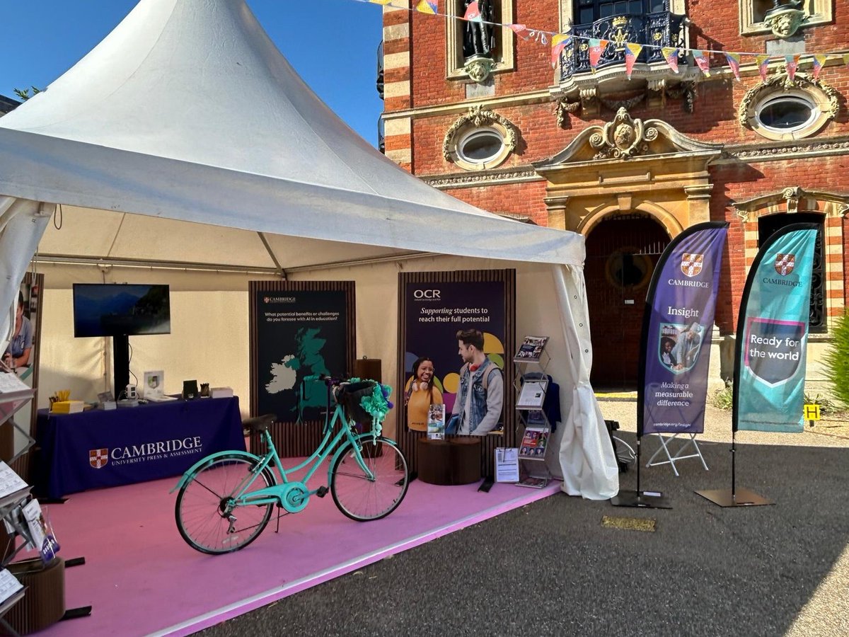 CambPressAssess's tweet image. We’ve arrived at @EducationFest! 👋
Come find us at stand C2 — just look out for the Cambridge blue bike 🚲
We’ll be here until tomorrow. See you there?
#FestivalOfEducation #EducationFest