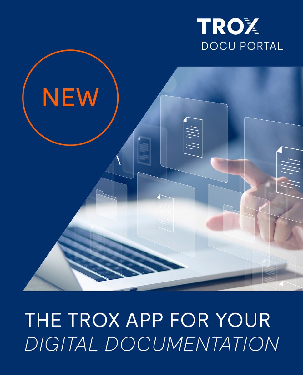 🚀 𝗟𝗮𝘂𝗻𝗰𝗵 𝗼𝗳 𝗧𝗥𝗢𝗫 𝗗𝗢𝗖𝗨 𝗣𝗢𝗥𝗧𝗔𝗟

With the new TROX DOCU PORTAL App, you can instantly access the latest TROX #documentation - Anytime, Anywhere! From manuals and certificates to CAD files, datasheets, images and more.

📲  bit.ly/3ZHxYy7

#DOCUPORTAL