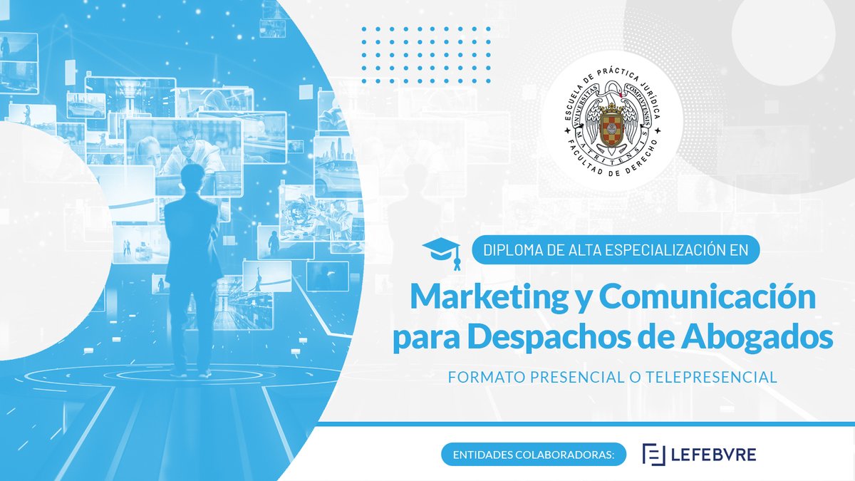 ✅ Descubre nuestro Programa - Diploma de Alta Especialización en Marketing y Comunicación para Despachos de Abogados. 

🔵 Infórmate: epj.es/oferta-formati…

#Derecho #UCM #EPJ #Marketing #comunicación
