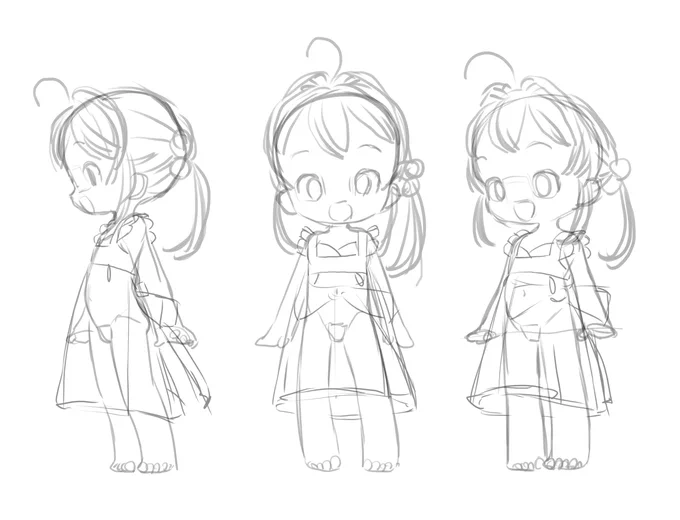 絵を描くときに粘土みたいにパーツで分けて描くのも楽しいです。 