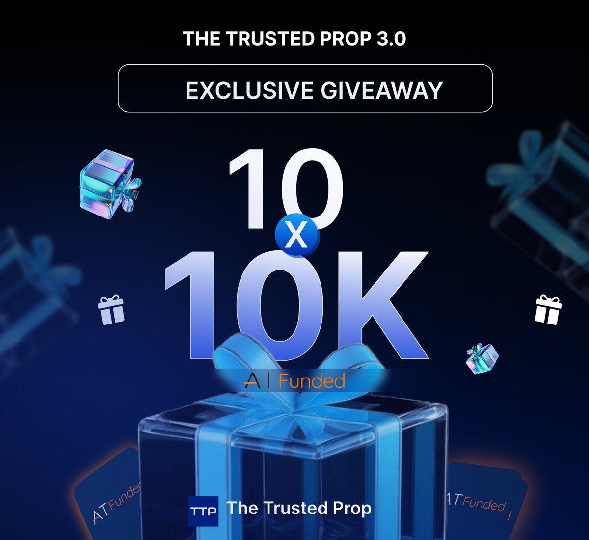 TheTrustedProp (@thetrustedprop) on Twitter photo ๐ GIVEAWAY ALERT โ 10 x $10K Challenge Accounts!
To celebrate the launch of The Trusted Prop 3.0, we're giving away 10 x $10K accounts from AT Funded! ๐ฅ
Hereโs how to enter:
1๏ธโฃ Follow <a href="/TheTrustedProp/">TheTrustedProp</a> <a href="/ATFunded/">ATFunded</a> & <a href="/FinTrending/">Finance Trending</a>
2๏ธโฃLike โค๏ธ & Repost ๐ this tweet
3๏ธโฃ Tag 3 trader ๐ GIVEAWAY ALERT โ 10 x $10K Challenge Accounts!
To celebrate the launch of The Trusted Prop 3.0, we're giving away 10 x $10K accounts from AT Funded! ๐ฅ
Hereโs how to enter:
1๏ธโฃ Follow <a href="/TheTrustedProp/">TheTrustedProp</a> <a href="/ATFunded/">ATFunded</a> & <a href="/FinTrending/">Finance Trending</a>
2๏ธโฃLike โค๏ธ & Repost ๐ this tweet
3๏ธโฃ Tag 3 trader