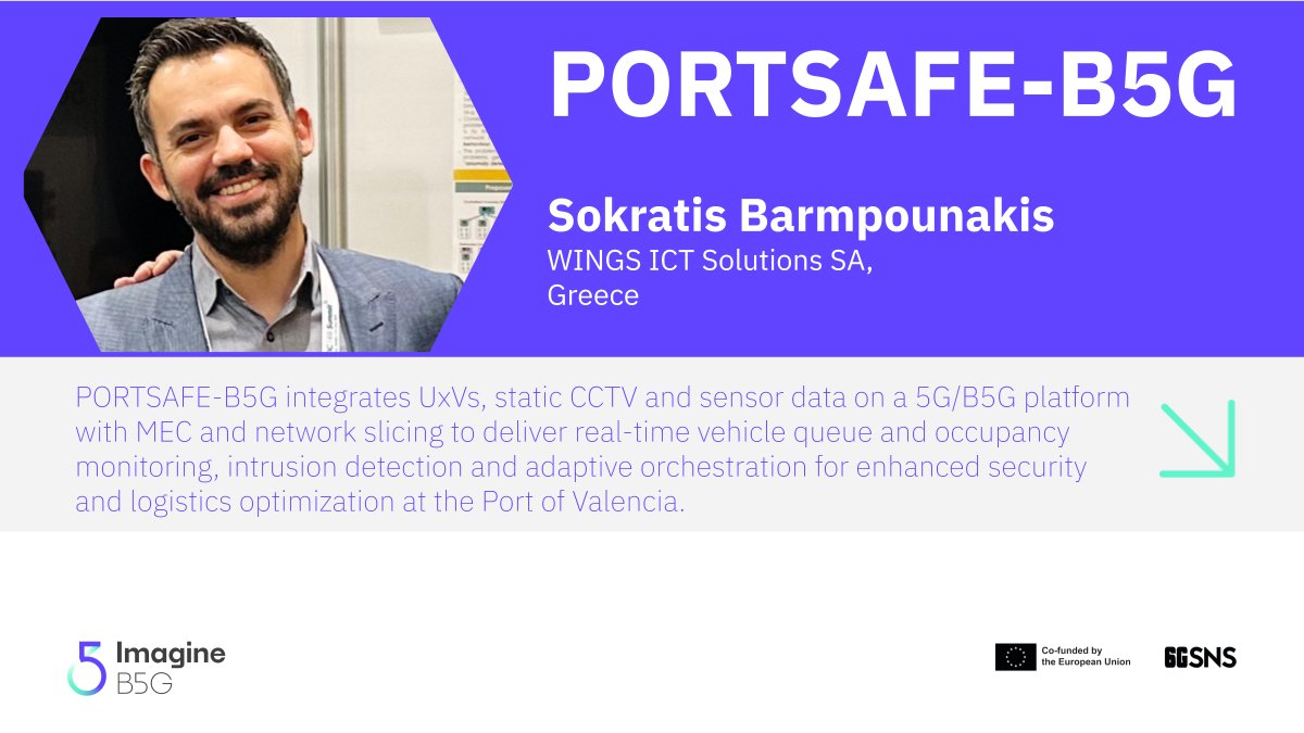 Imagine-B5G (@b5gimagine) on Twitter photo π Imagine-B5G introduces its Third Open Call Winners!
β Today, we introduce a vertical experiment from <a href="/wings_ict/">WINGS ICT Solutions</a>, from the Spanish facility - PORTSAFE-B5G.
π» Learn more about this project on our website: imagineb5g.eu/portsafe-b5g-iβ¦ π Imagine-B5G introduces its Third Open Call Winners!
β Today, we introduce a vertical experiment from <a href="/wings_ict/">WINGS ICT Solutions</a>, from the Spanish facility - PORTSAFE-B5G.
π» Learn more about this project on our website: imagineb5g.eu/portsafe-b5g-iβ¦