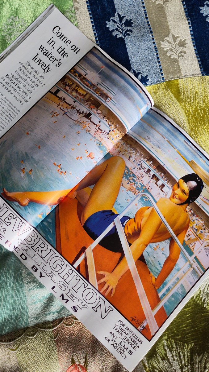 SeasideFerry's tweet image. My article on the architecture of #seaside #lidos is in this week's @Countrylifemag with some glorious illustrations. Both #jubileepool #penzance and #tinsidelido #plymouth are 90 years old this year🥳