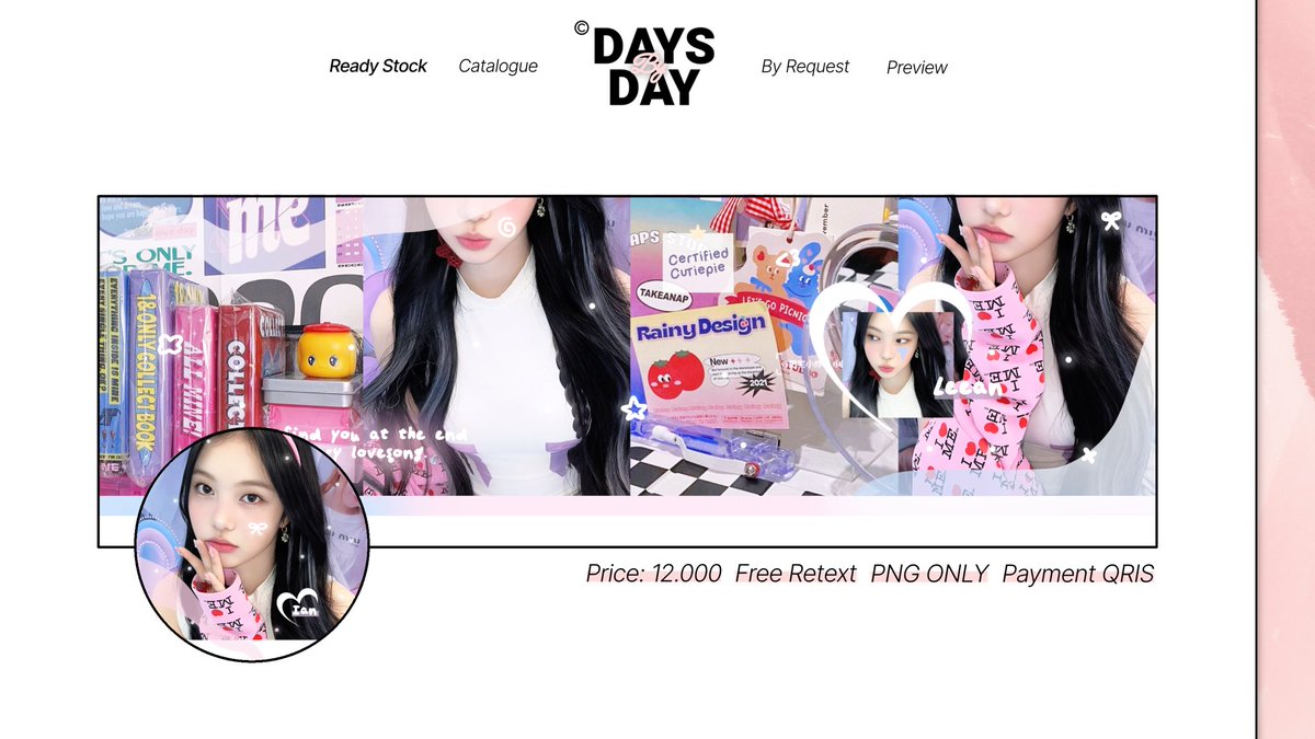 DAYS_BY_DAY's tweet photo. Boleh bantu repost? Makaci!

Haloo mentemen, aku ada layout ready moodie deco ian h2h, isa, rei, eunchae yaa. Harganya 12.000 bisa retext, pay via QRIS. Silakan DM jika ingin take 🙇🏻‍♀️🫶🏻 #zonauang https://t.co/AlteS0Fs5t
