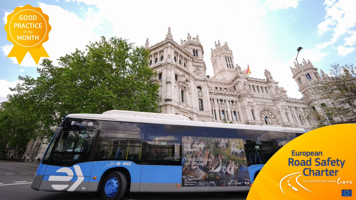 ERSCharter's tweet image. 🚍👀 July’s Good Practice Of The Month goes to 🇪🇸 @EMTmadrid for their innovative work improving urban road safety!
Their retrofit tech helps drivers spot vulnerable road users in blind spots—saving lives on busy urban streets.
🔗ow.ly/Ilk250Wjxr5
#RoadSafety